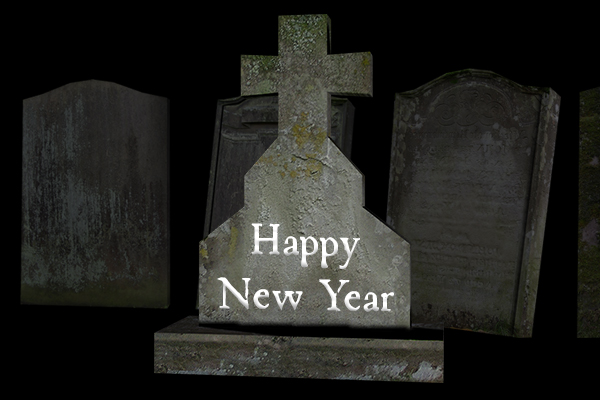 Happy new year gravestones